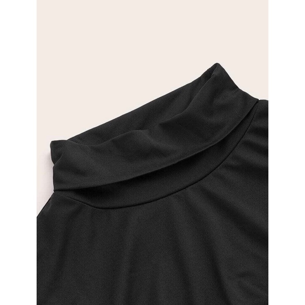 SHEIN Black Long Sleeve Mock Neck Cutout Bodysuit S - Picture 4 of 10